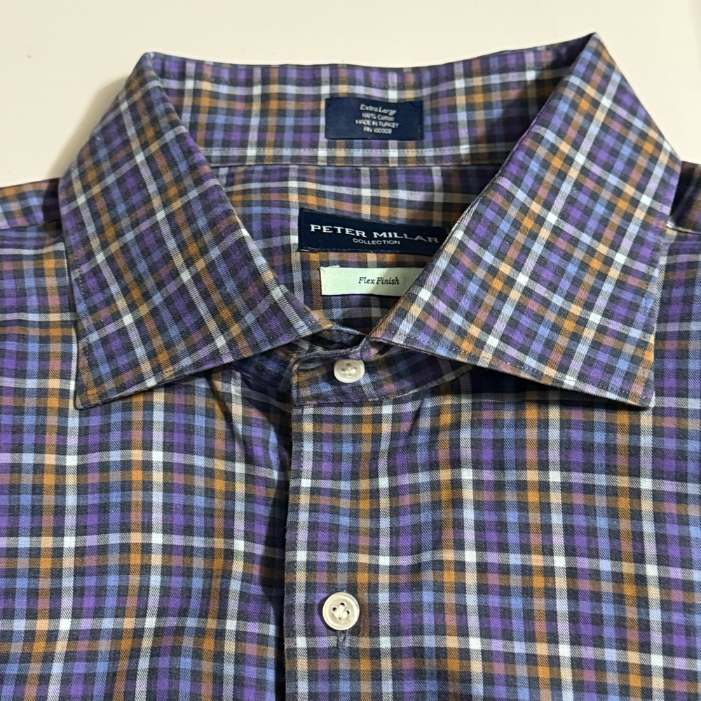 Peter Millar Men's Multicolor Plaid Shirt Sz Large